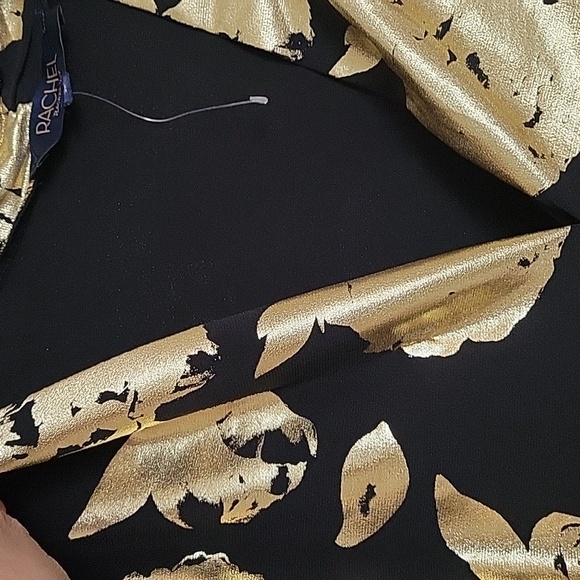 NWT RACHEL ROY. Blouse Women's. Black & Gold Floral Stylish. Size 3X. - Picture 3 of 13